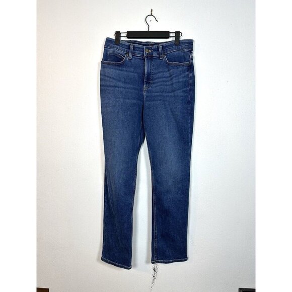 LEE Women's 10M Relaxed Fit Straight Leg Stretch Denim Jeans Elastic‎ Waist 10 - Picture 1 of 9